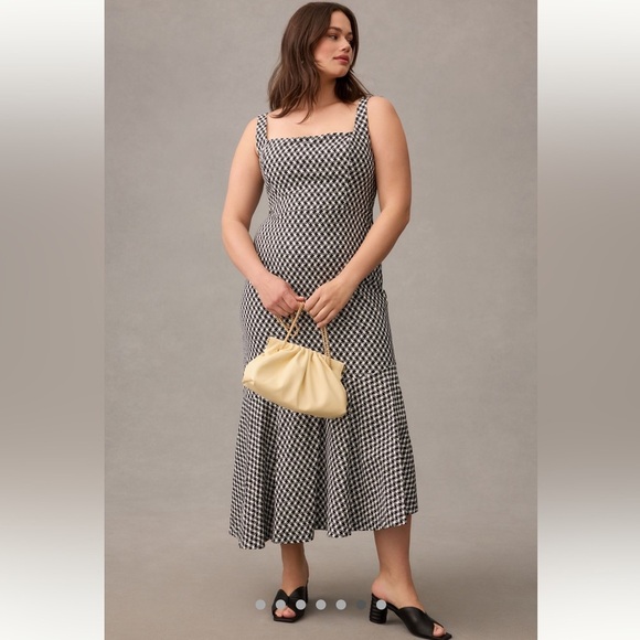 Anthropologie Dresses & Skirts - Anthropologie Women’s Ariana Square Neck Asymmetrical Ruffle Hem Dress Size XL